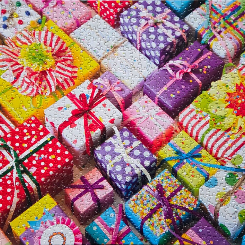 Pretty presents, 1000 piece puzzle, Littlefeet Direct